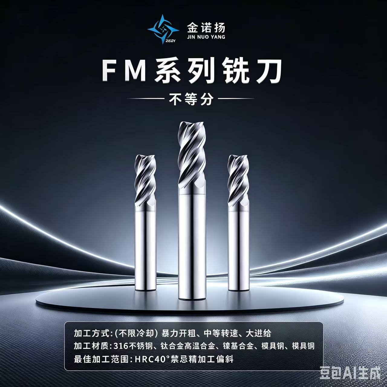FM系列暴力开粗大进给立铣刀平刀圆鼻刀非标CNC精密加工耐磨时长