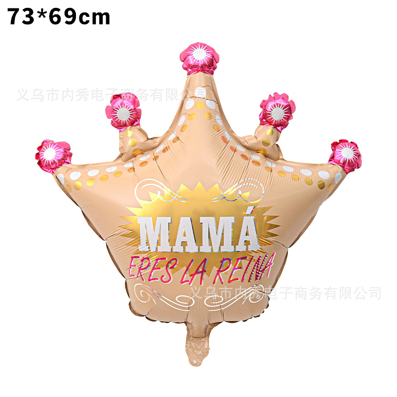 Película de aluminio de globo español en forma de corazón de 18 pulgadas Transfronterizo nuevo Día DE LA Madre occidental atmósfera globo arreglo papel de aluminio