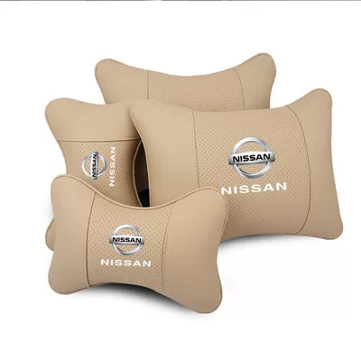 Suitable for Nissan Car Headrest Seat Neck Pillow Teana X-Trail Murano Qashqai Sylphy Tiida Waist (Headrest) - beige-1-headrest