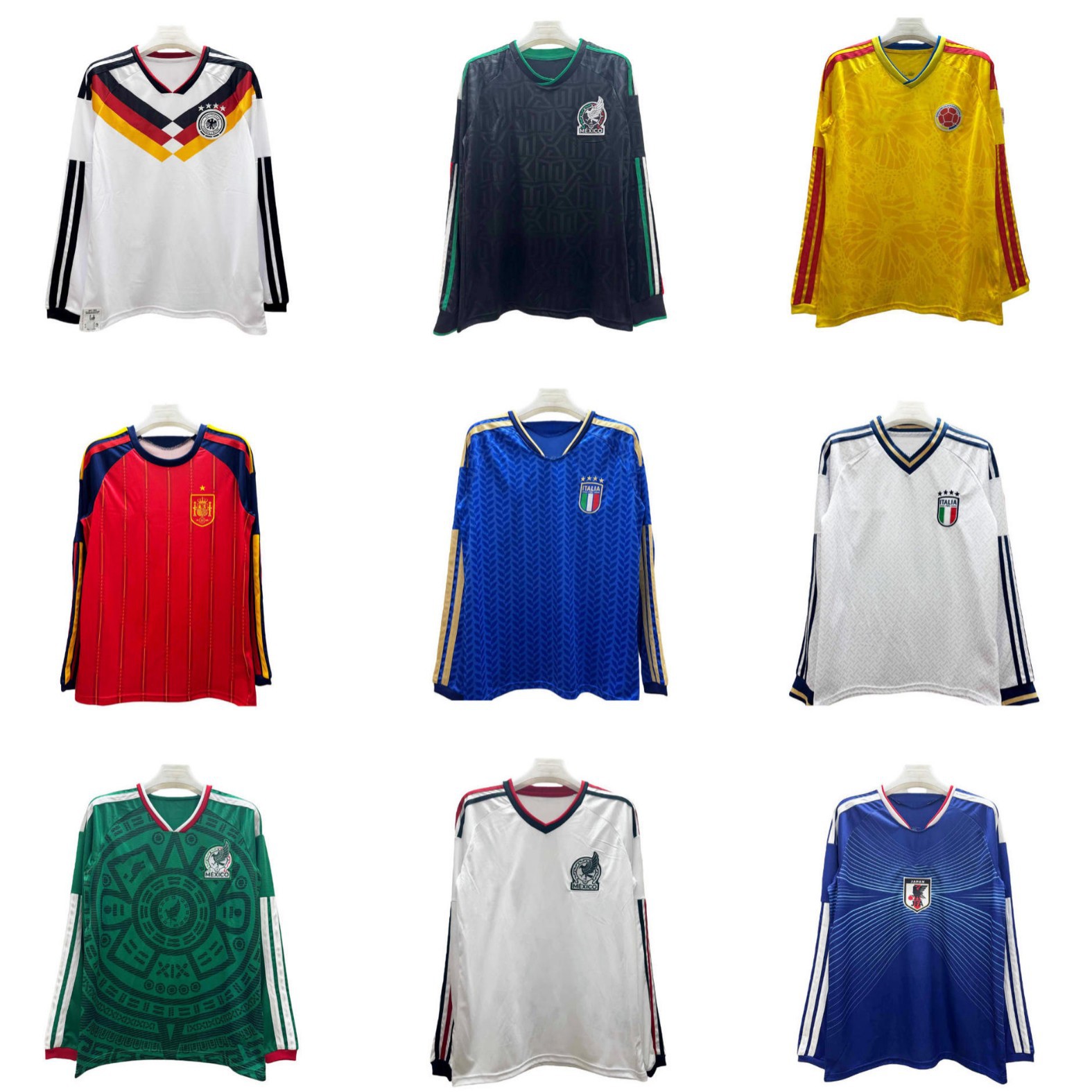 Nueva camiseta de fútbol de mangas largas de Argentina Real Madrid Barça de Alemania, la misma camiseta de venta directa suelta transpirable
