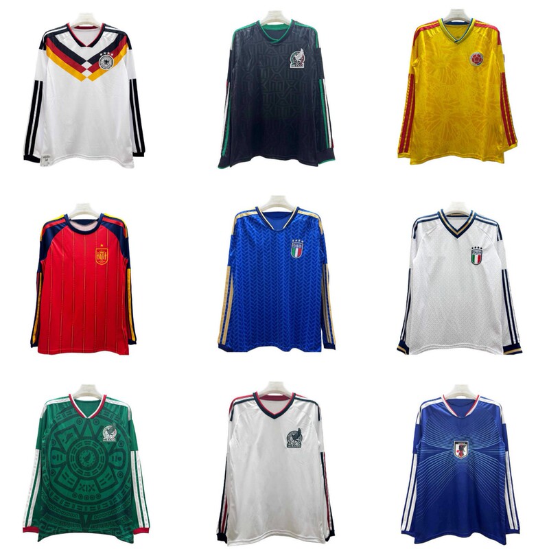 New Long-Sleeved Argentina, Germany, Real Madrid, and Barcelona Football Jerseys, Co-Branded and Same Style, Breathable and Loose-Fitting, Direct Sales New Long-Sleeved Argentina, Germany, Real Madrid, and Barcelona Football Jerseys, Co-Branded and Same Style, Breathable and Loose-Fitting, Direct Sales