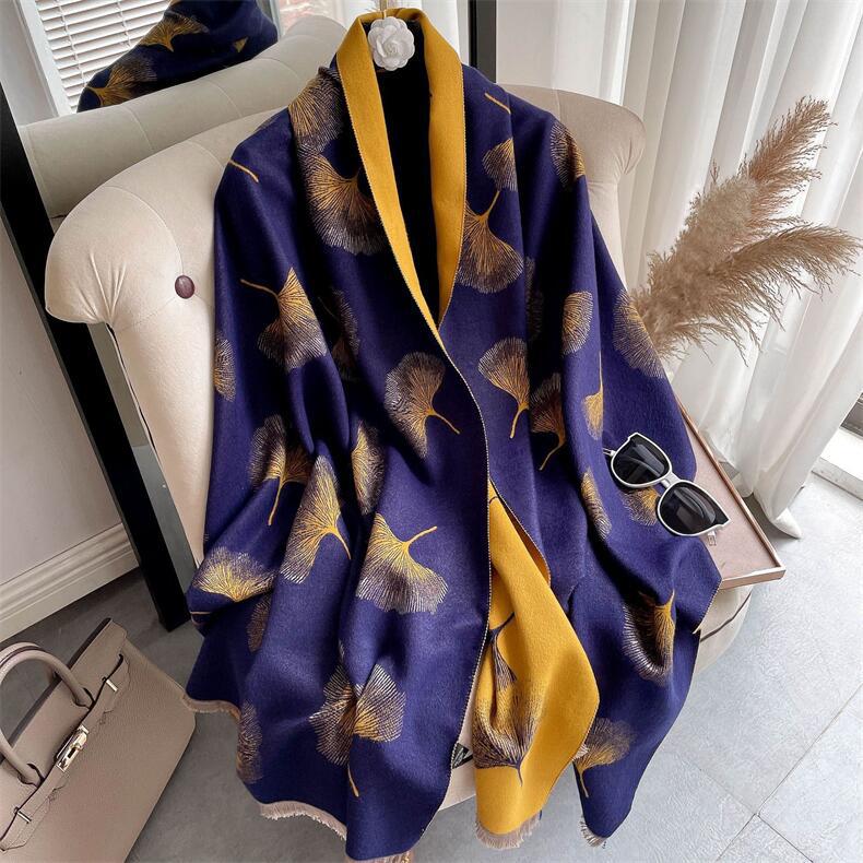 380g Weight Scarf Classification Holiday, Daily Occasion Imitation cashmere, Polyester Material Color Block Pattern Winter Season Women's Gender Sweet Style Women's Sweet Color Block Imitation Cashmere Polyester Scarf 7