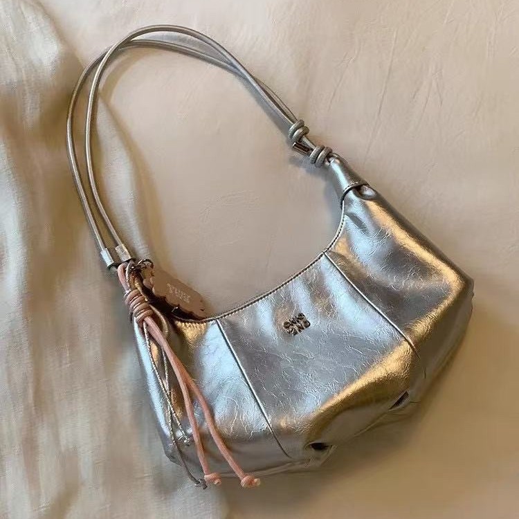 Nanfeng Chio2nd Starry Night Silver Underarm Bag 2025 Unique Stylish Women's Shoulder Crossbody Crescent Bag - Thumbnail 3