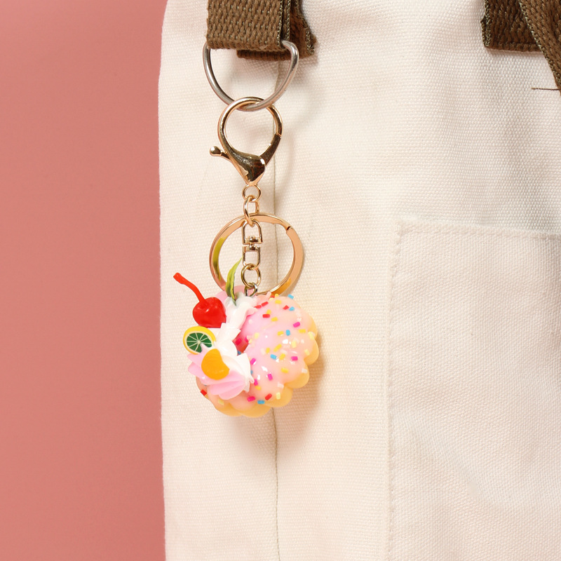 Simulación postre donut llavero colgante simulación pastel de frutas Decoración Accesorios cura pastel de crema