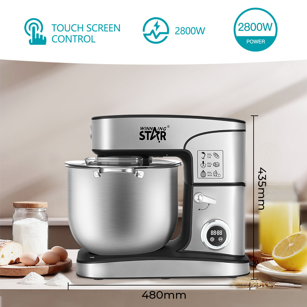 Winningstar crossover hogar 2800W de escritorio 16L acero inoxidable máquina de amasar máquina de cocinar batidor eléctrico