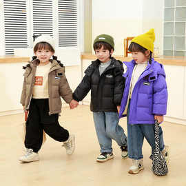 儿童冬季2025羽绒服新款男童女童加厚外套保暖中大童保暖外套黑色