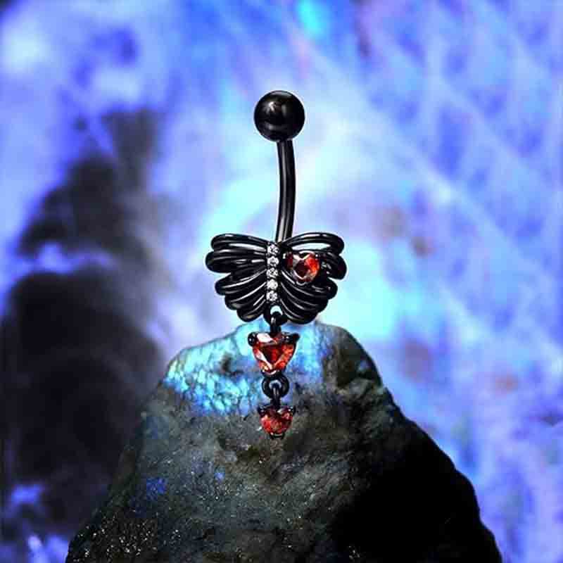 Piercing per ombelico transfrontalieri europei e americani, borchie per ombelico in acciaio inossidabile con scheletro, stile street, personalità scura_voghion.com