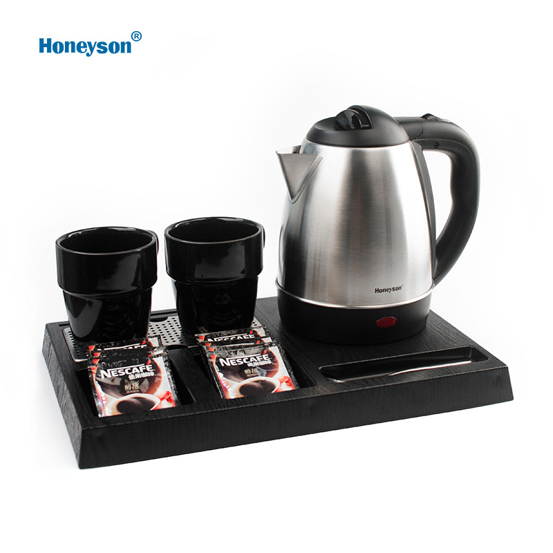 Honeyson hotel hervidor eléctrico conjunto mayorista anti-seco quemado sobrecalentamiento protección 304 acero inoxidable I-K02