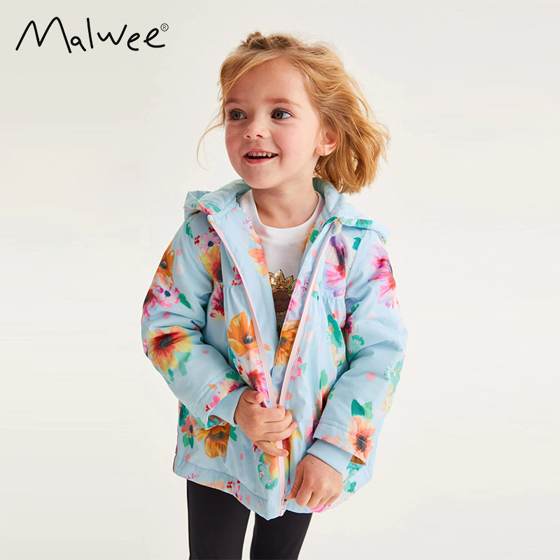 Malwee abrigo para niñas primavera y otoño cazadora para niños europeos y americanos abrigo para niña chaqueta de manga larga chaqueta con capucha cremallera camisa