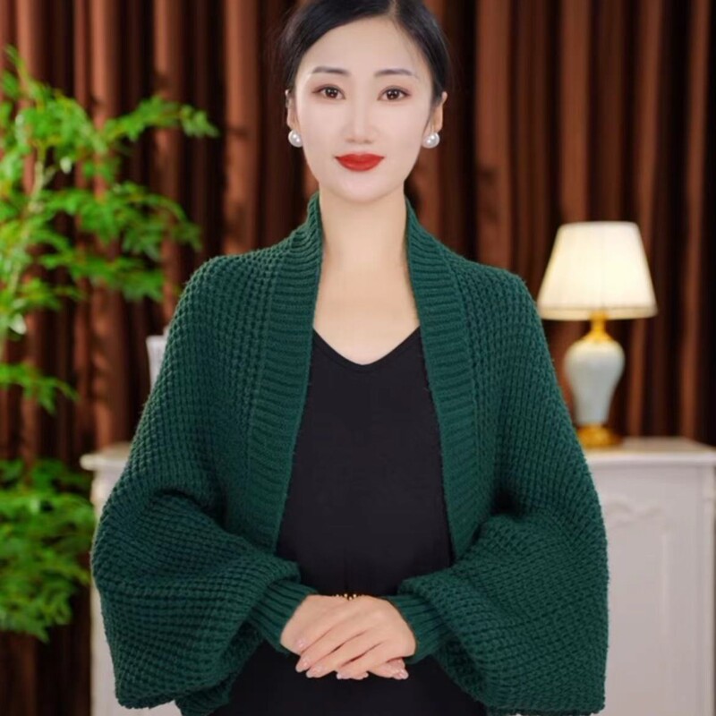 貴婦人メリヤスカーディガン秋冬保温長袖ストール柔らかい肌の質感ストール|undefined