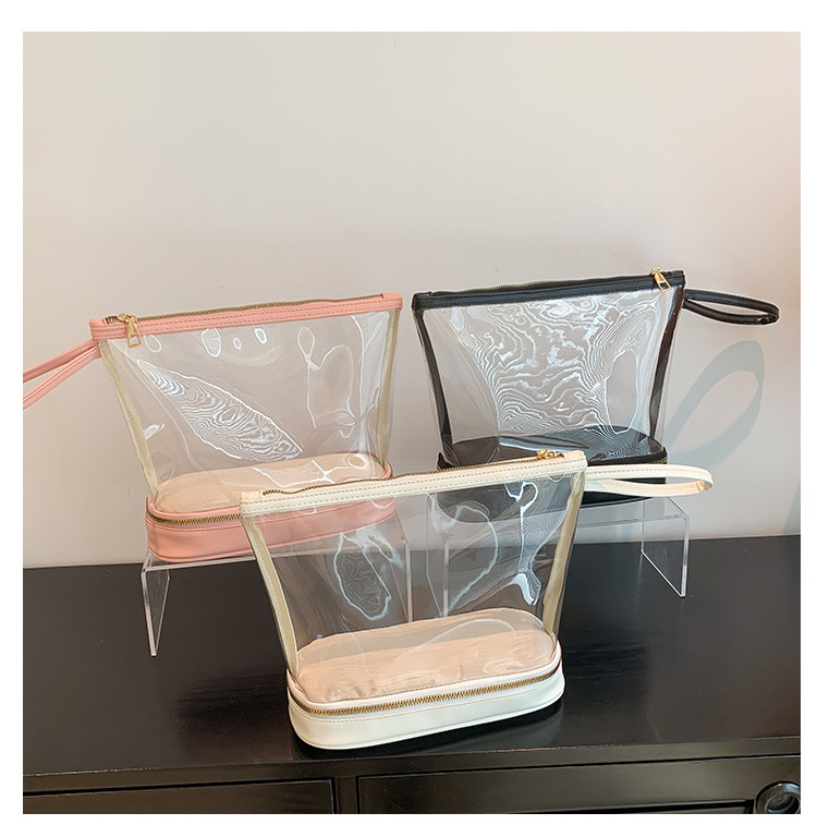 Classic Style Solid Color Pvc Square Makeup Bags display picture 1