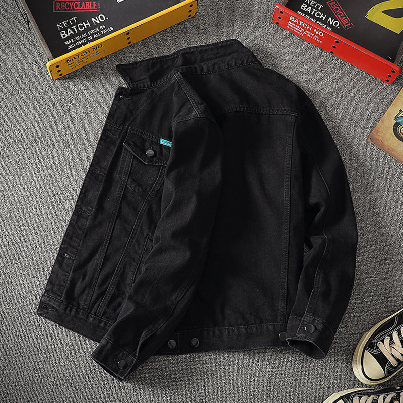 Ropa de hombre, ropa de trabajo, chaqueta corta con solapa, top informal de moda, chaqueta vaquera blanca, abrigo informal ajustado, ropa de trabajo, estilo coreano, moda de primavera y otoño._voghion.com