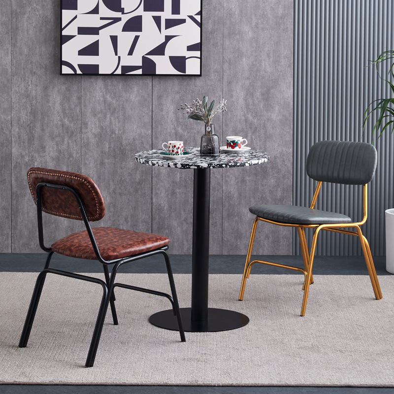 Loft industrial-style iron-backed bench, minimalist barbecue shop creative chair, American coffee restaurant retro dining chair