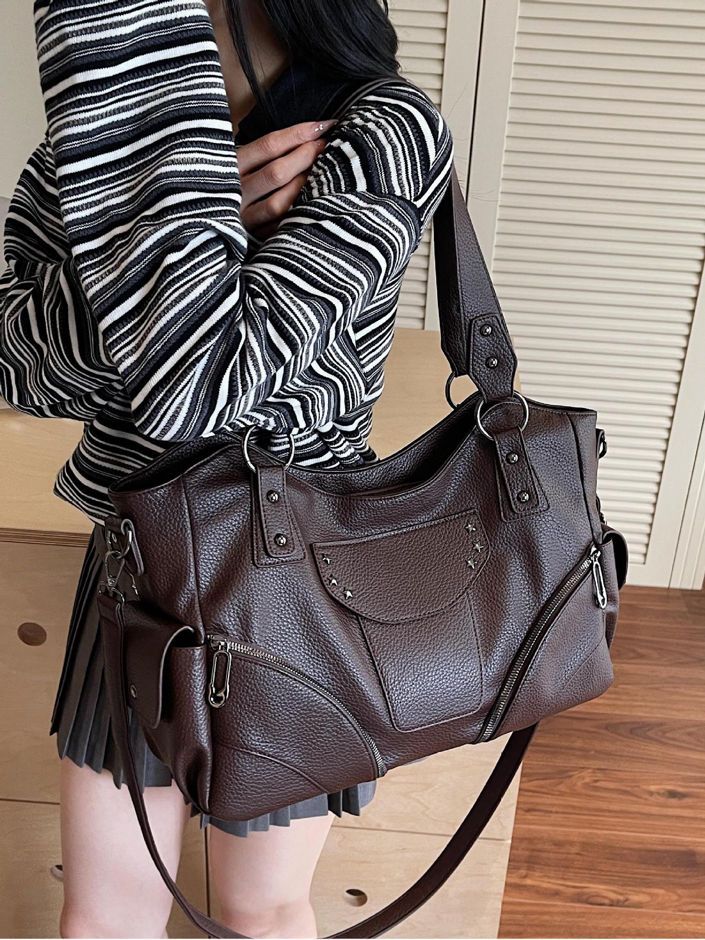 Bolso Tote explosivo transfronterizo de gran capacidad 2025 nuevo bolso de locomotora de aire extranjero de moda Bolso bandolera de viajero retro