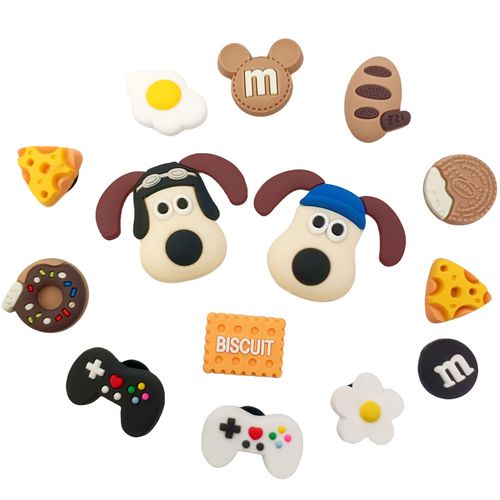 Hobbyist Hole Shoes Accessory Cute Cartoon Leader Dog Shoe Flower Decoration Accessory Soft Rubber DIY Removable Shoe Strap Set