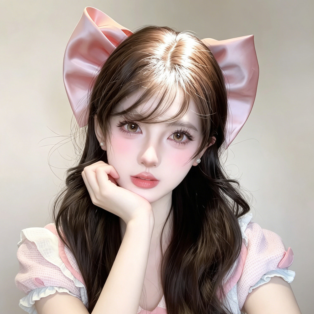 프렌치 새틴 리본 헤어핀 발레코어 뒷머리 로리타 공주 헤어 액세서리