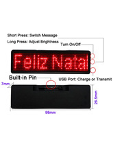 蓝牙LED胸牌显示屏发光胸卡充电滚动走字代驾工号牌