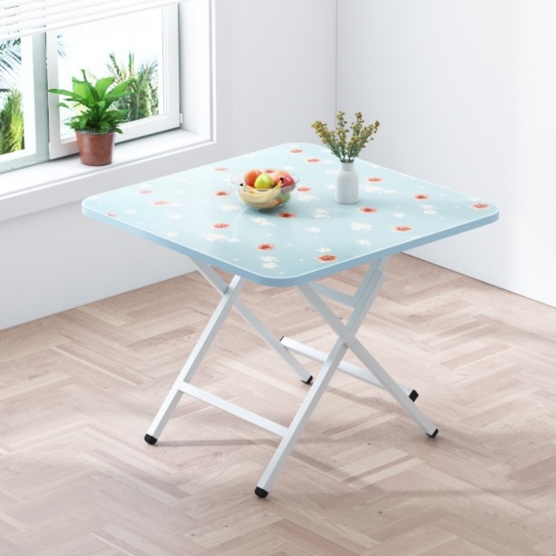 Mesa plegable, mesa de comedor casera, mesa de comedor portátil simple, mesa cuadrada de alquiler, mesa cuadrada simple de comedor