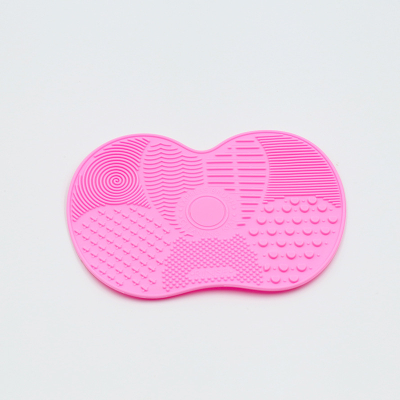 Silicona Apple lavado cepillo pad portátil maquillaje cepillo con ventosa herramienta de limpieza silicona tamaño pequeño Apple pad en stock