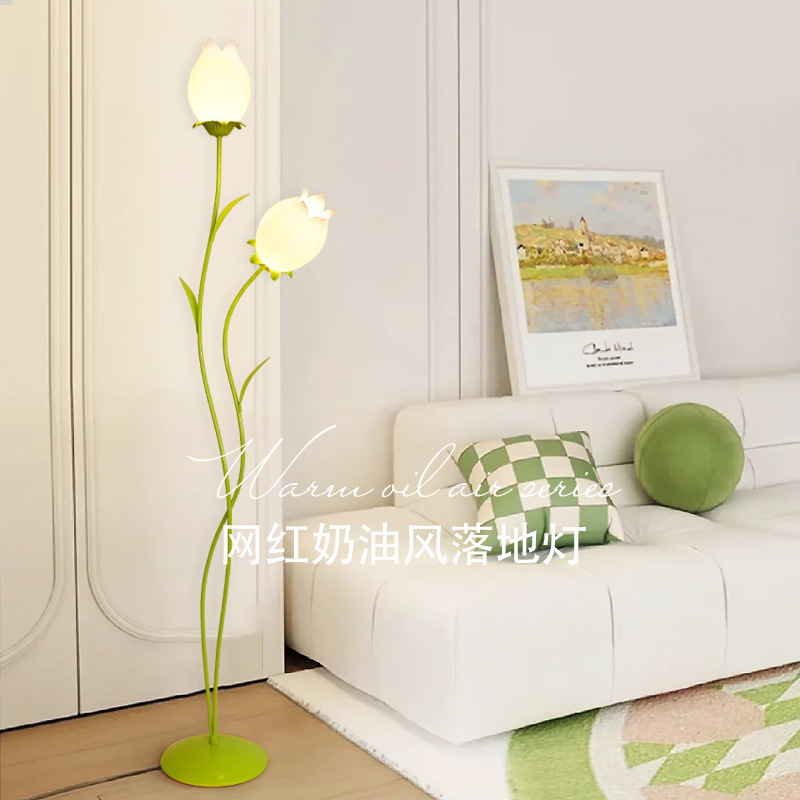 Creative Floor Lamp Living Room Sofa Side Cream Style Magnolia Flower Bedroom Bedside Flower Atmosphere Decorative Vertical Table Lamp Creative Floor Lamp Living Room Sofa Side Cream Style Magnolia Flower Bedroom Bedside Flower Atmosphere Decorative Vertical Table Lamp