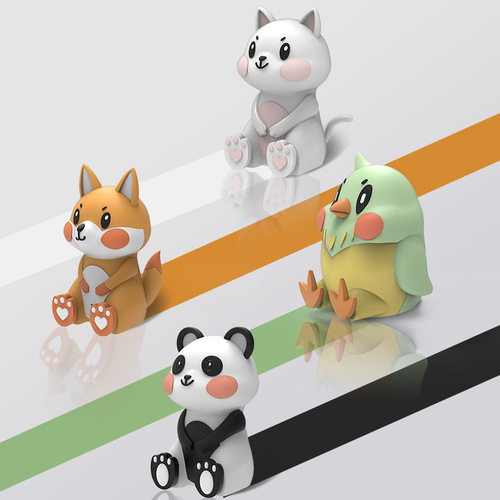 Cartoon animal Bluetooth speaker small mini cute panda fox bird cat stretching multifunctional wireless speaker