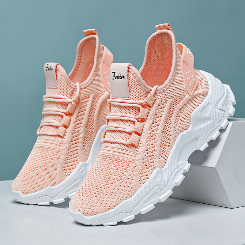 Zapatos mujer verano nuevo estilo comercio exterior zapatos para correr al por mayor malla transpirable retro suela gruesa zapatos de papá zapatos deportivos coreanos