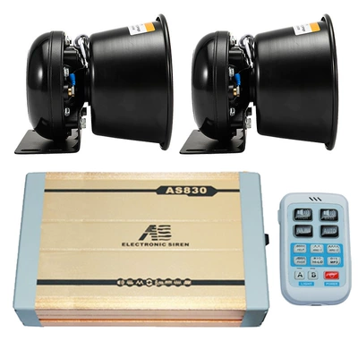 Car-mounted wireless alarm with high-definition loudspeaker, high-power siren, and high-frequency speaker unit AS830+ with round speaker