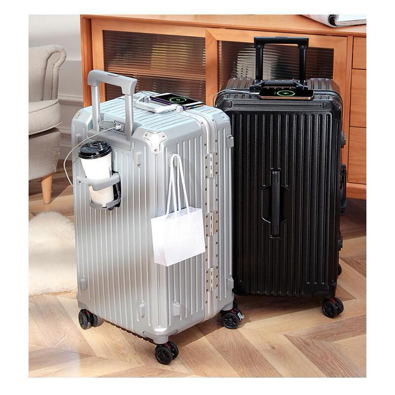 Factory Wholesale Five-Wheel Silent Anti-Fall Large-Capacity Aluminum Frame Suitcase Password Luggage Suitcase Suitcase