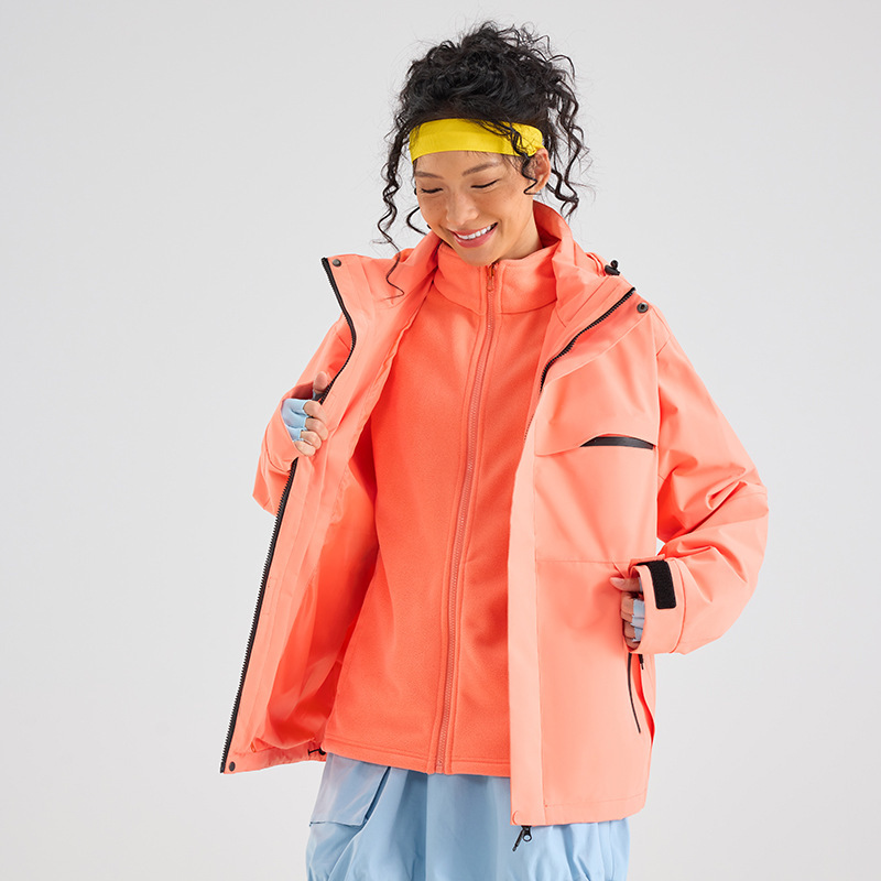 男女户外石墨烯冲锋衣男女三合一可拆卸两件套防风防水保暖登山服|undefined
