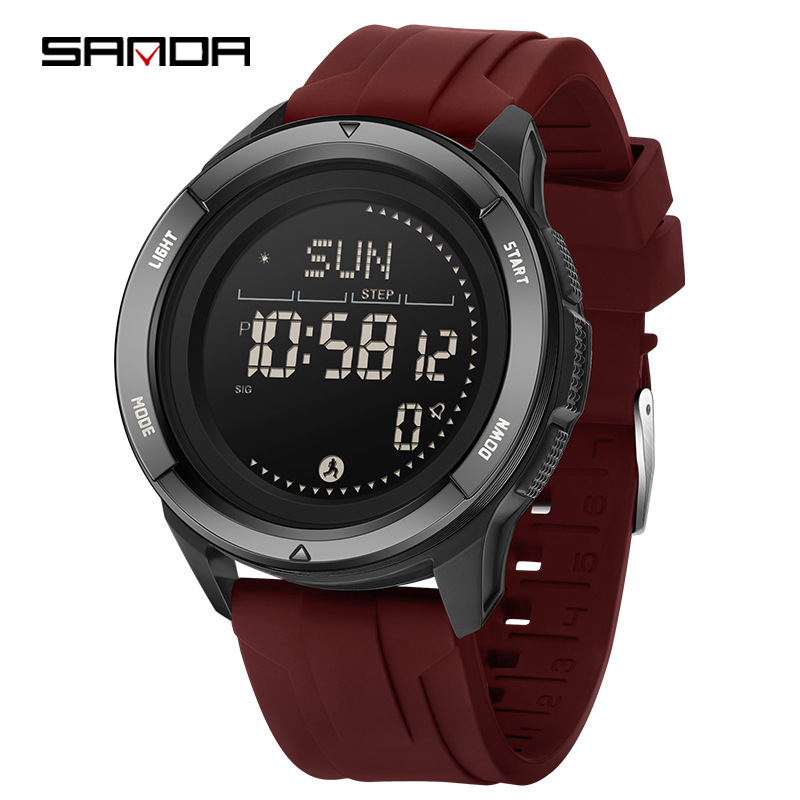 SANDA SANDA deportivo al aire libre reloj electrónico pedómetro brújula impermeable reloj de estudiante 2197