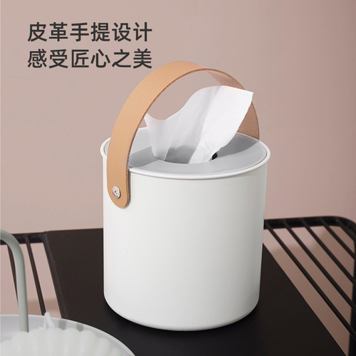 Portable household tissue box coffee table restaurant tabletop round square napkin storage box roll paper paper box