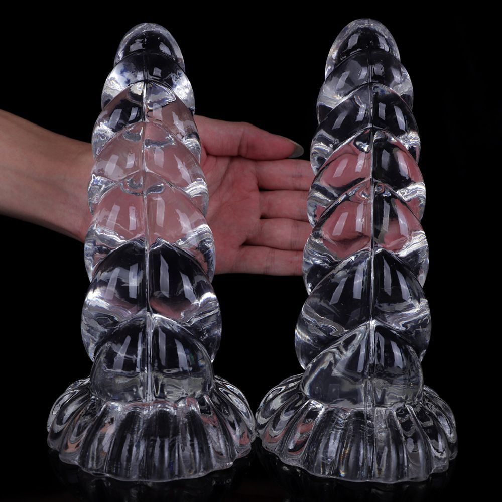 Twist Crystal Anal Plug, Transparent Oversized TPE Plug for Adults — detail image 10