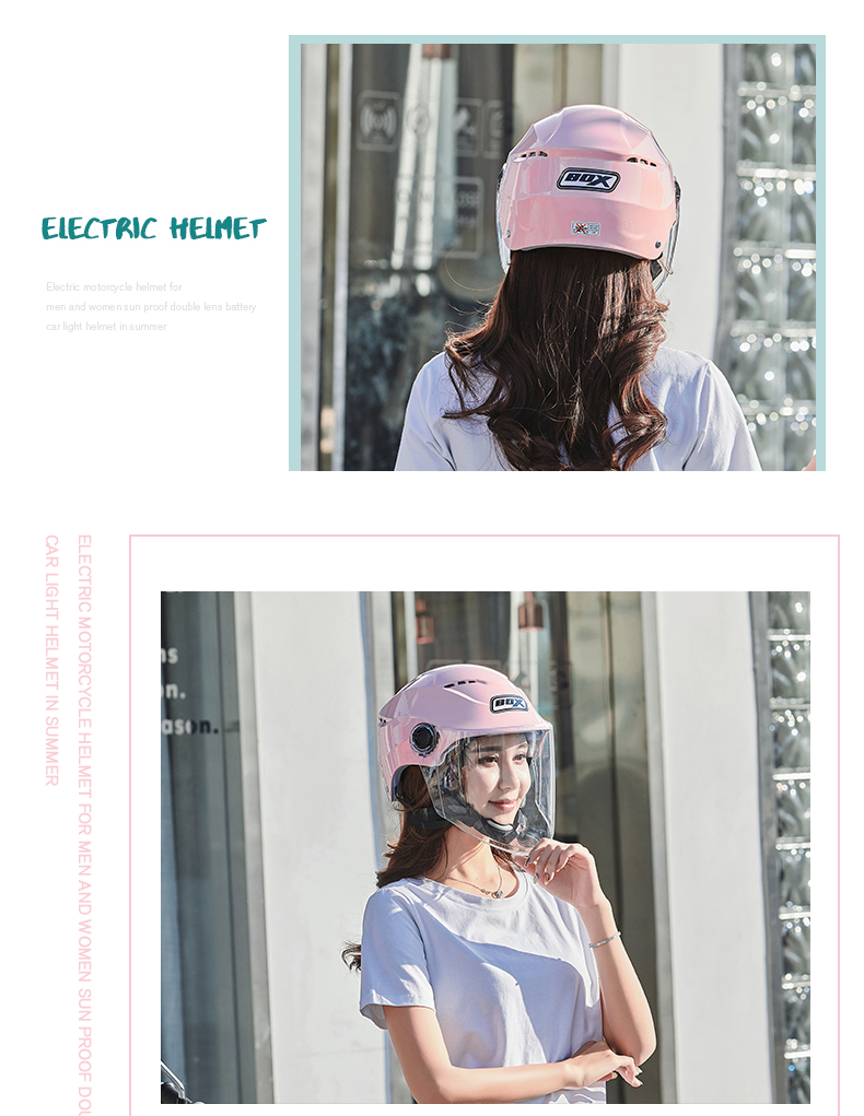 3C Certified Electric Battery Helmet Unisex Summer Cute Sunscreen Double Lens Lightweight Safety Helmet Motorcycle