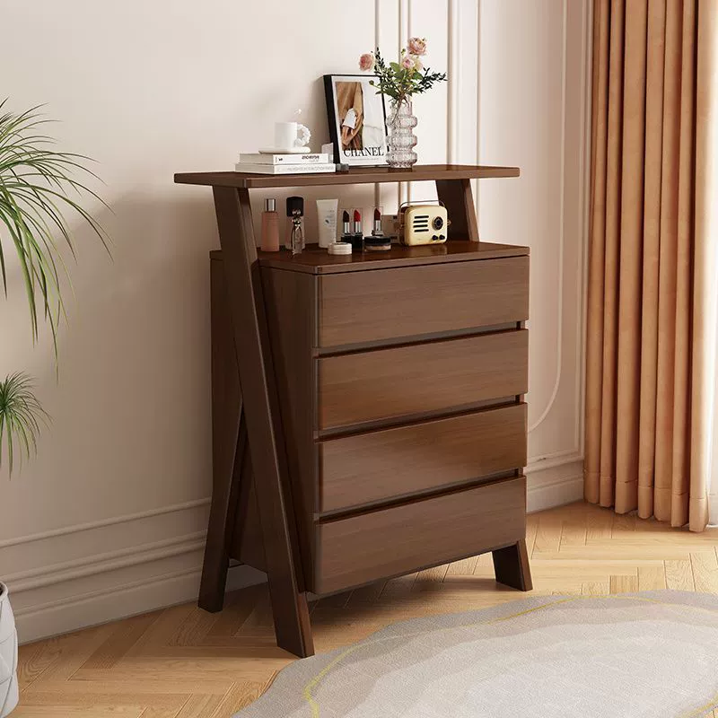 Комод из цельного дерева, шкаф с четырьмя ящиками, современный минималистичный шкаф для хранения в спальне, шкаф для хранения в гостиной в бревенчатом стиле, шкаф с ящиками, новый стиль