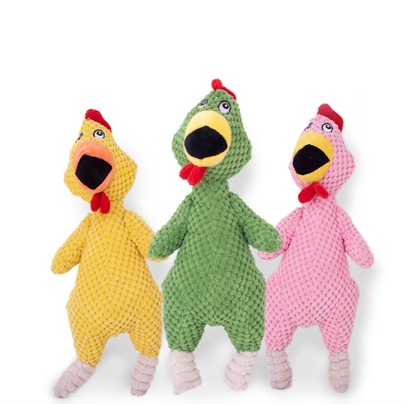 Suministro directo de fábrica nuevo juguete de sonido de felpa para mascotas señaló pollo maíz terciopelo resistente a la rotura juguete de perro resistente a la mordedura al por mayor