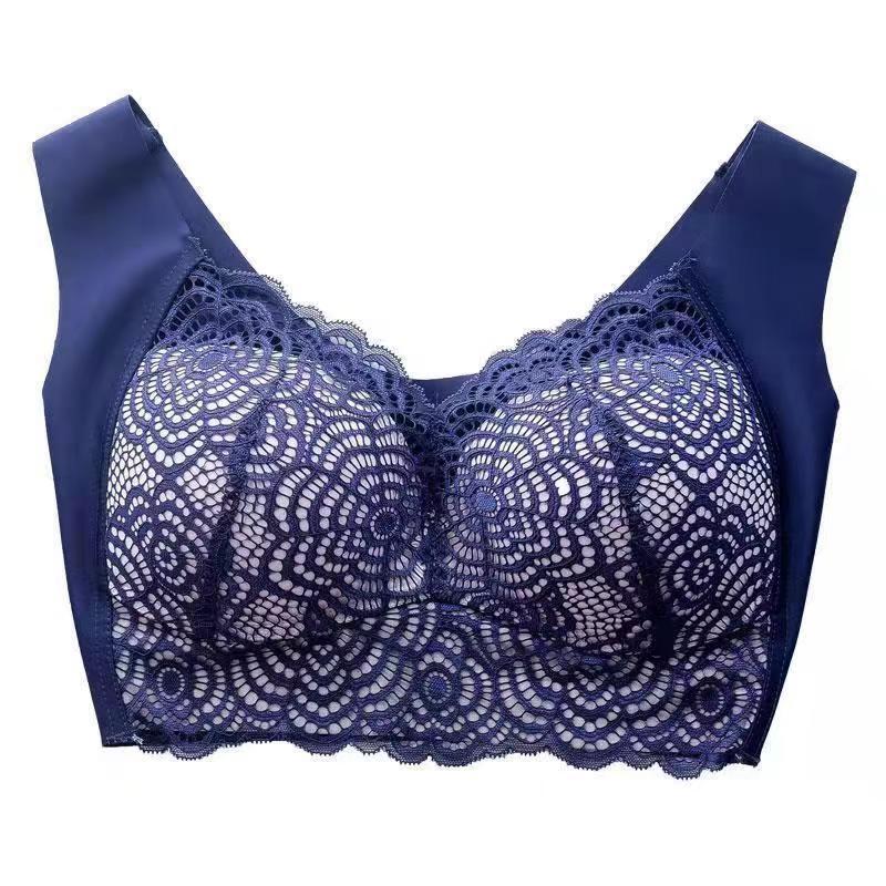 Cross-Border Bra for Plus-Size Women, Wireless, Large Size, Sports Sleep Thin Underwear, Vest Style, Sensual Lace, Push-Up, and Supportive