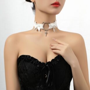 Korean Fashion Sexy Cat Cross Lace Collar Personalized Trendy Bow Bell Necklace Neck Strap for Women