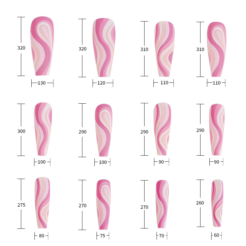 Procesamiento de uñas personalizadas, manicure de ballet manual, uñas personalizadas, patrón de uñas falsas personalizadas