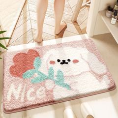 工場卸売りかわいいアニメ動物装飾模造カシミヤ動物カーペット不規則な浴室吸水滑り止めマット
