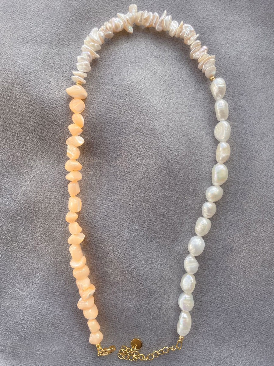 28g Weight Earrings, Necklace Classification 2 PCS/Package Quantity Holiday, Daily Occasion Freshwater Pearl, Titanium Steel Material Geometric Pattern Women's Gender Beaded Design Simple Style Style 2 PCS/Package Freshwater Pearl Titanium Steel Freshwater Pearl Jewelry Sets 33