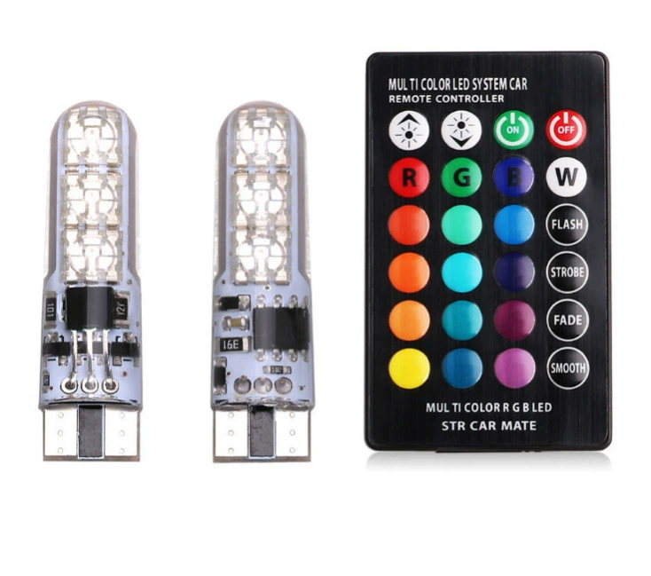 Авто светодиод T10RGB цветной ширина индикатор света. Свет индикатор ширины T10