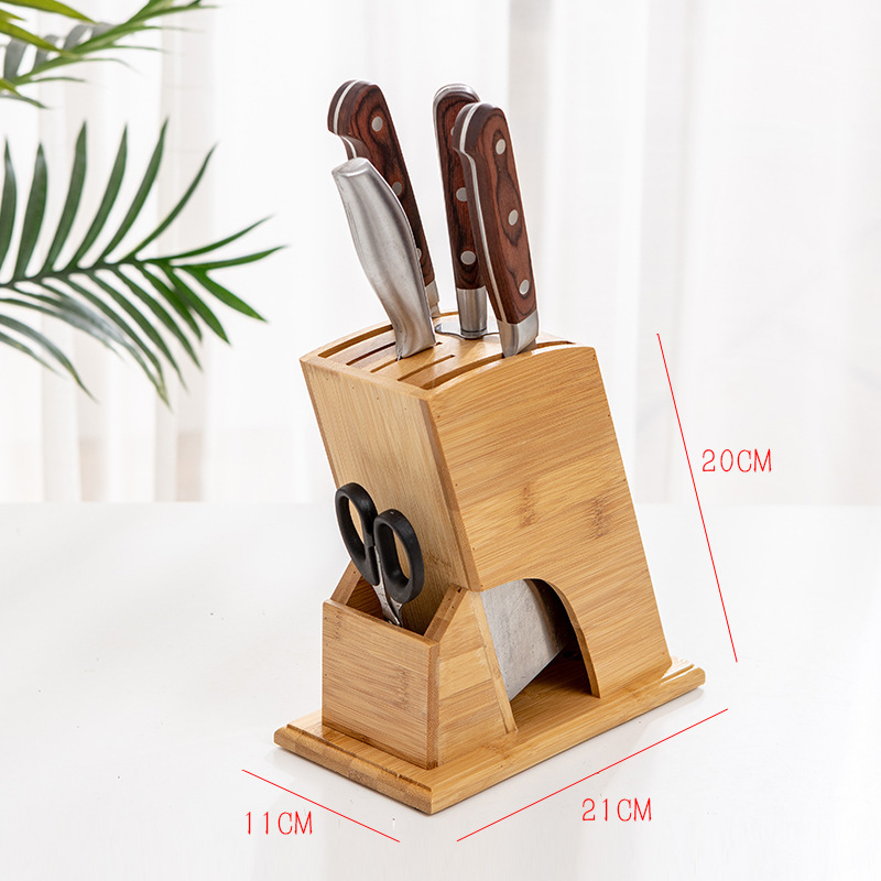 NAN Bamboo cuchillo de mesa de cocina cuchillo de verduras casero palillos jaula cuchillo de almacenamiento rack multifuncional cuchillo de inserción rack