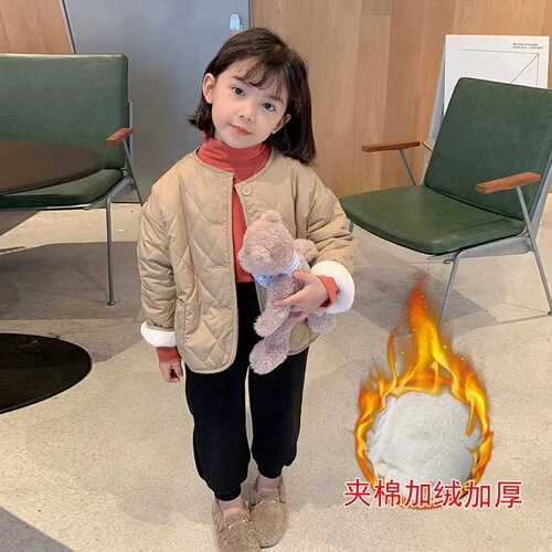 2024 New Winter Coat for Girls, Stylish and Thick Fleece Jacket with Cotton Insulation, Children's Korean Style Warm Cotton Coat, Wholesale Children's Apparel
