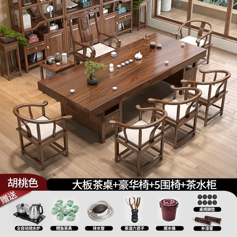 [서랍형 플랫모델] 사이드 캐비닛 1개 + 고급 의자 1개 주변 의자 5개