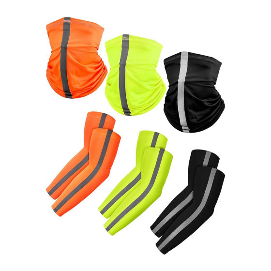 Reflective Strip Breathable Sun Protection Scarf Sports Face Protection Riding Mask Multifunctional Sweat-Absorbing Quick-Drying Elastic Headscarf