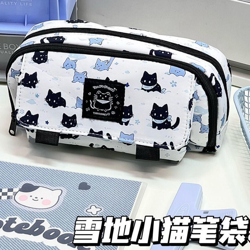 El nuevo estuche para lápices con tapa abatible Kapibala ins bolsa de papelería para estudiantes de alto valor almacenamiento de caja de papelería de gran capacidad multicapa