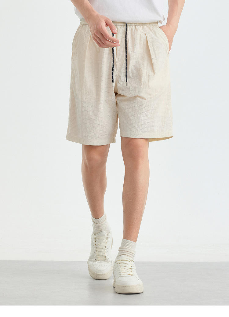 Quần short thể thao nam vải lưới thoáng khí, khô nhanh, dáng 5 phân — Xanh navy chi tiết 15