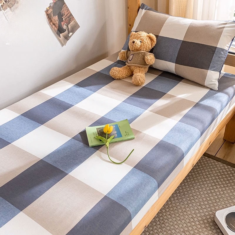 Sombrilla de cama de algodón de tres piezas para dormitorio de estudiantes universitarios, juego individual, funda protectora de colchón de algodón de verano