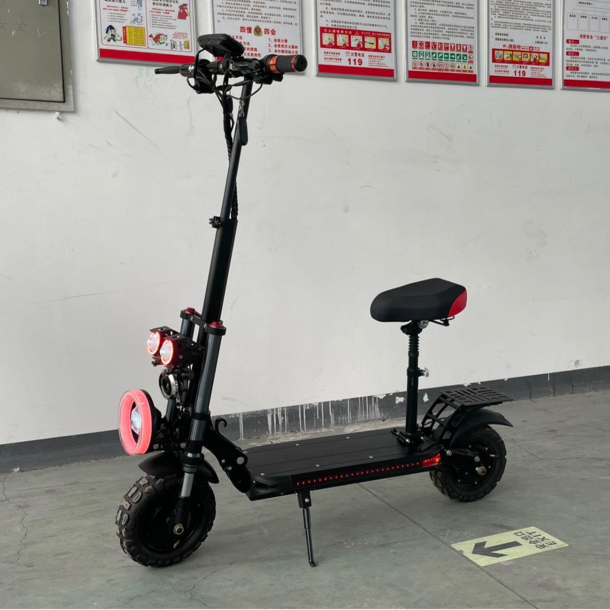 Wēn Dí 11 inch Electric Scooter Foldable Scooter Adult Off-Road Two-Wheel Scooter (Auto Parts and Accessories) - red