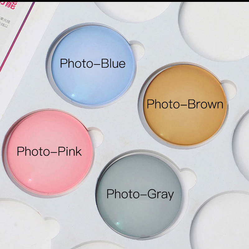 Película de color cambiante lente de resina asférica HD perspectiva té-cambio gafas grises procesamiento libre